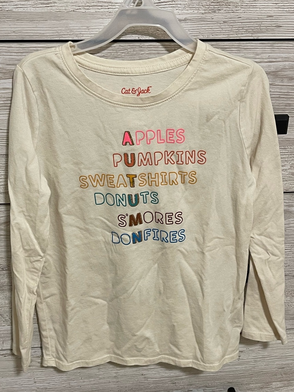 Cat & Jack Girls Autumn Graphic Tee Size 6 6X Great Condition